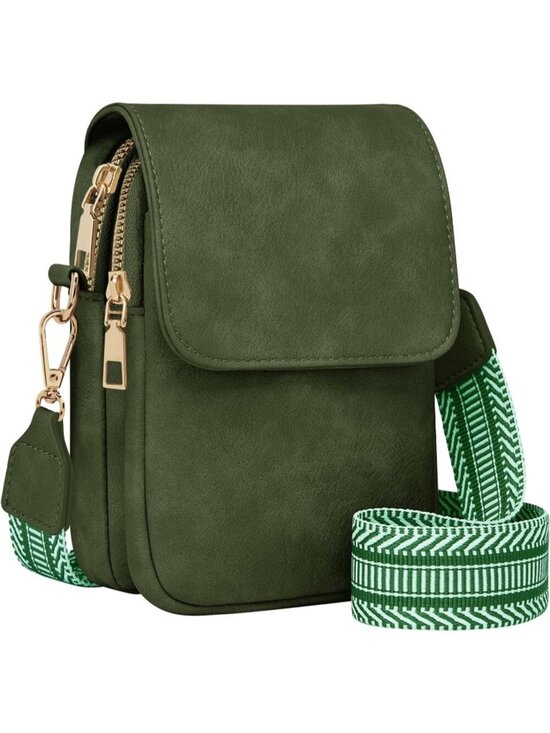 Handbags - Women's Green Crossbody Fashion Cell Phone Purse with Card Holder Travel Bag